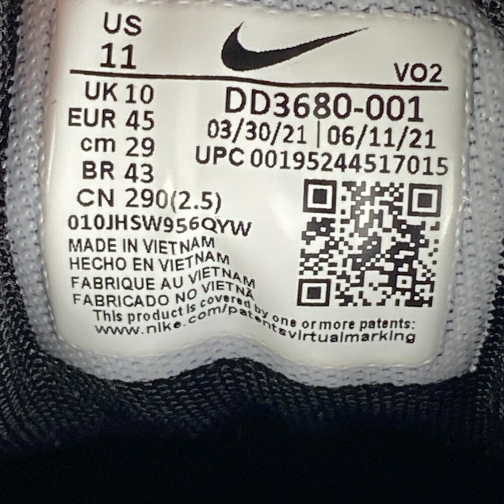 Nike Air Sesh Black White Size 11 Brand New DD3680-001 - Picture 10 of 16